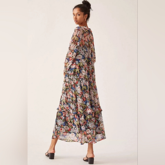 Anthropologie The Marais Printed Chiffon Maxi Dress - Picture 3 of 10